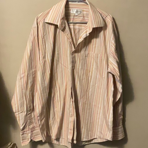L.L. Bean Men's Striped Casual Button Down Shirt - Cream and Tan - Picture 1 of 4